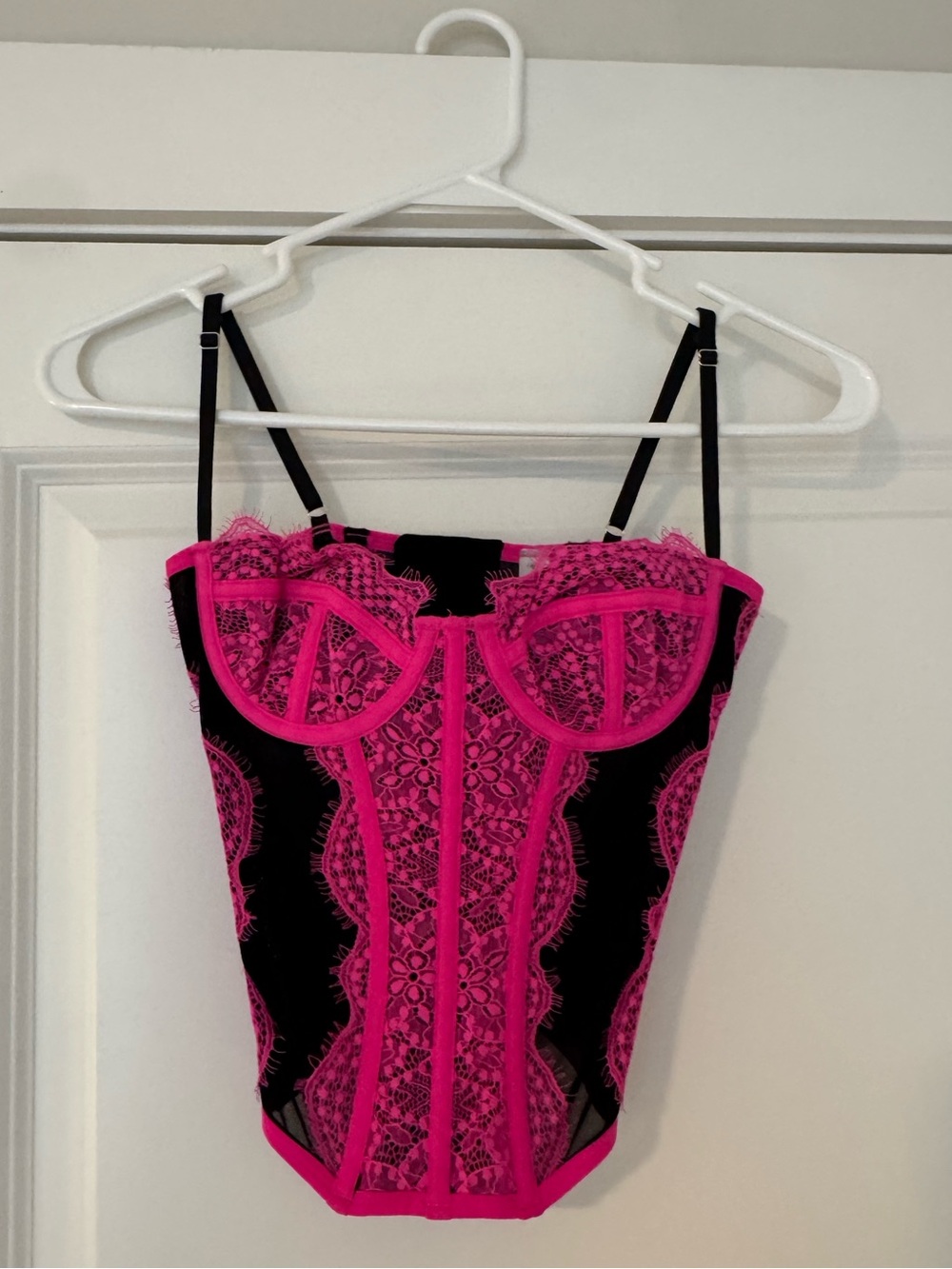 Urban Outfitters Hot Pink Lace Bustier Corset Top